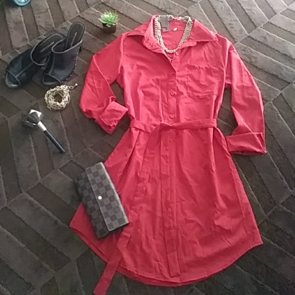 Red Shirt Dress